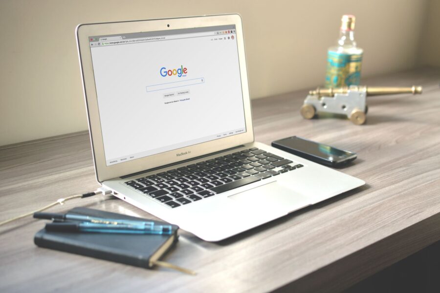 Laptop browser window