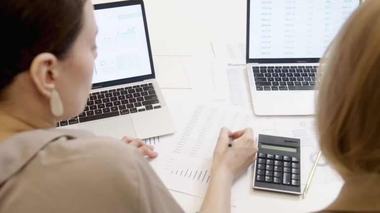 Business people reviewing