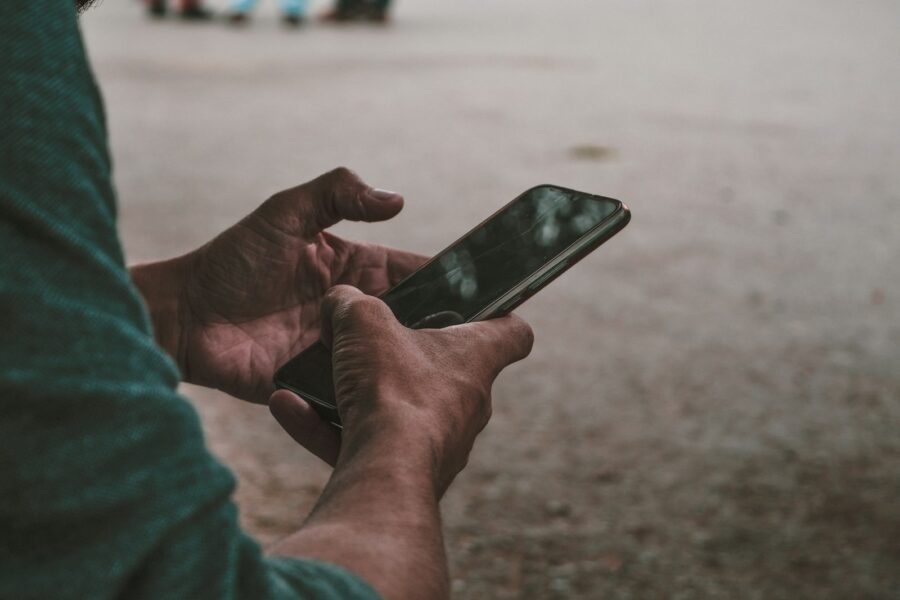Person using smartphone