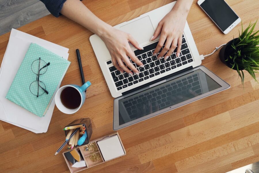 Person laptop download