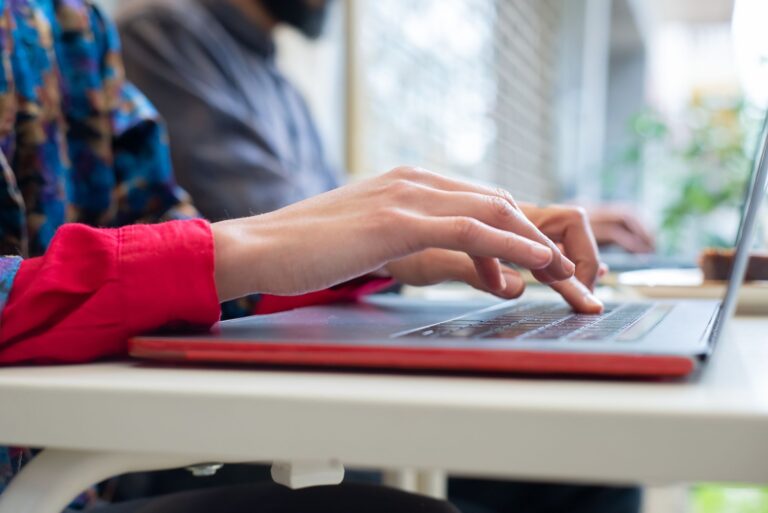 Person using email