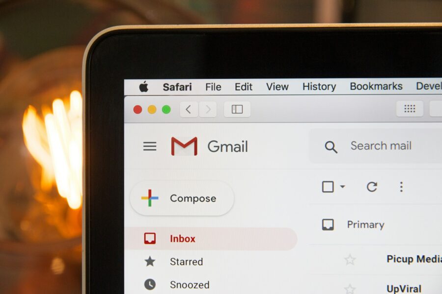 Email inbox laptop