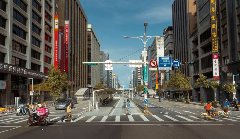 Urban crosswalk pedestrians
