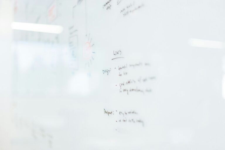 Business team whiteboard