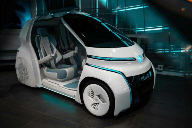 Electric robotaxi waiting