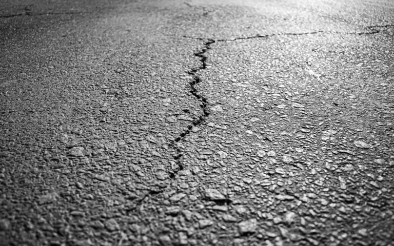 Cracked road asphalt