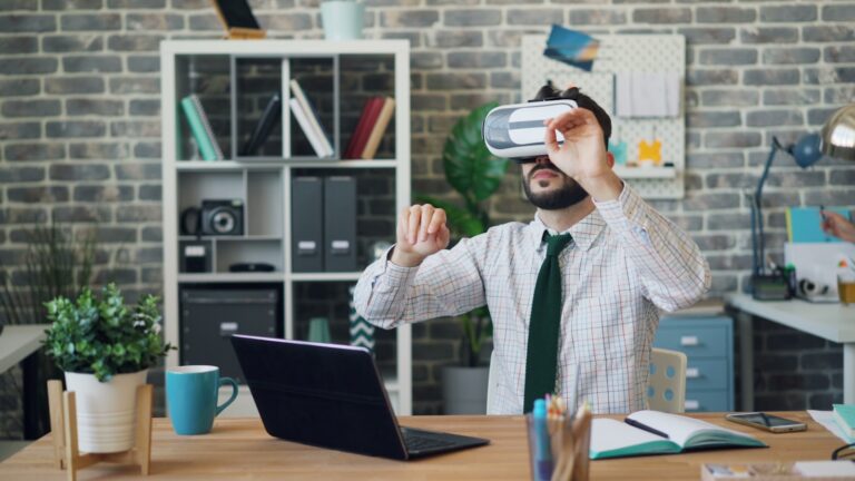 Office worker using