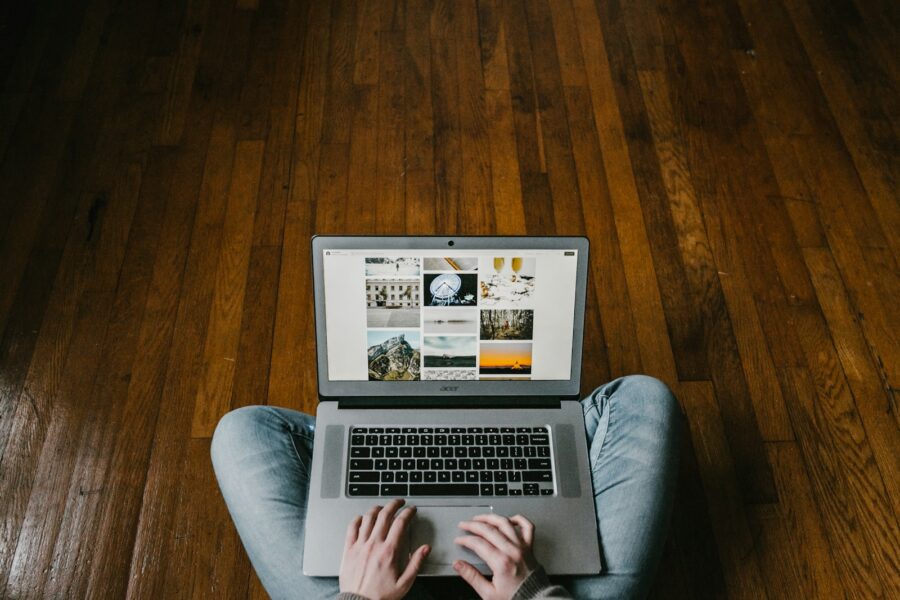 Person downloading software