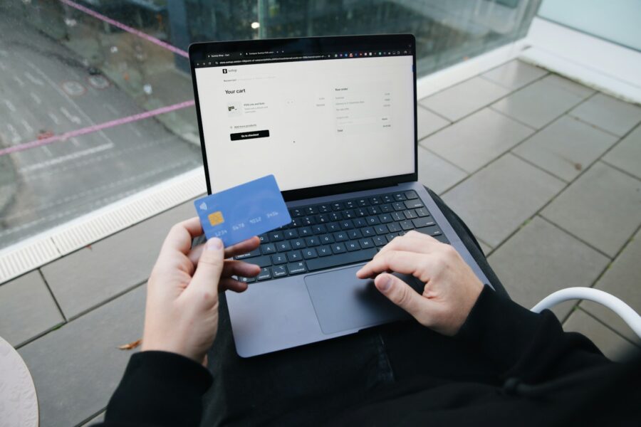 Laptop online banking
