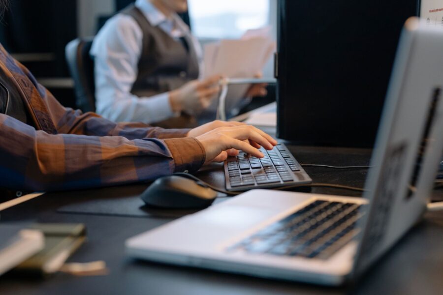 Office worker laptop