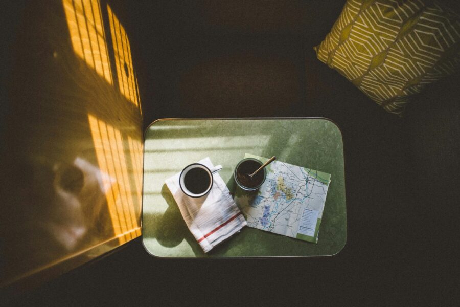 Traveler laptop map