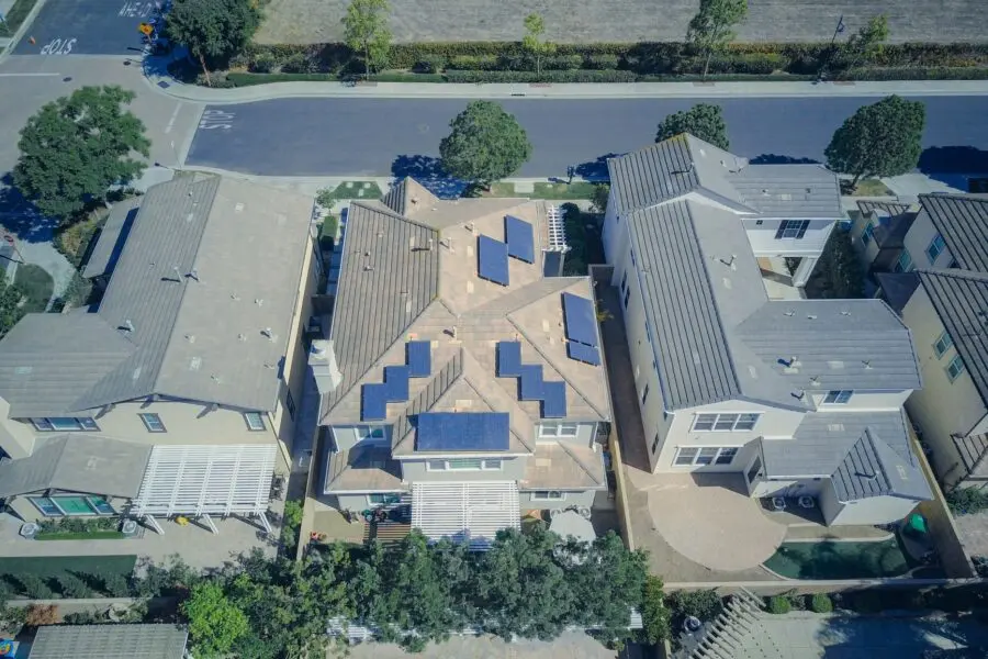 Solar panels suburban