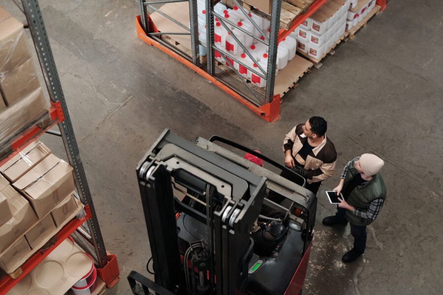 Warehouse robots worker