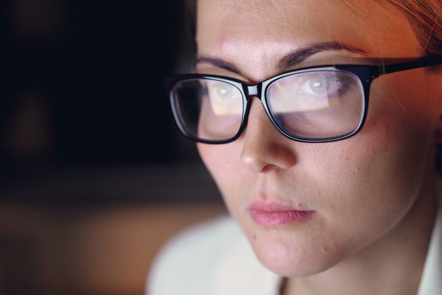 Woman wearing glasses