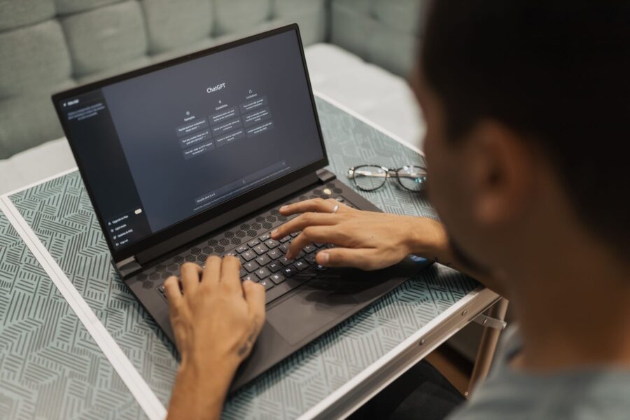 Person using laptop