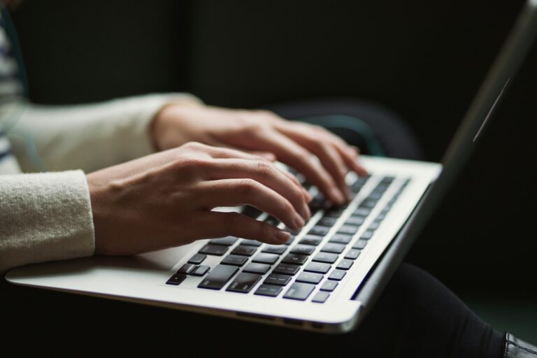 Person checking email