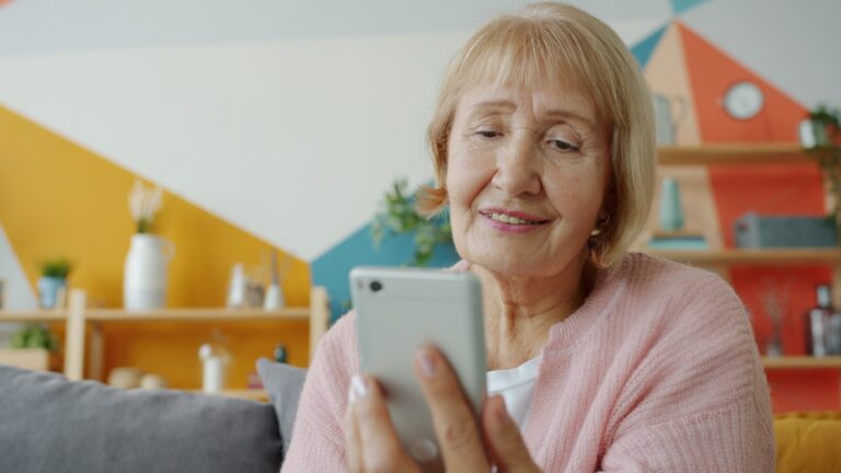 Senior woman phone