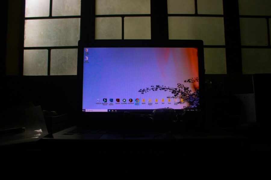 Woman laptop online