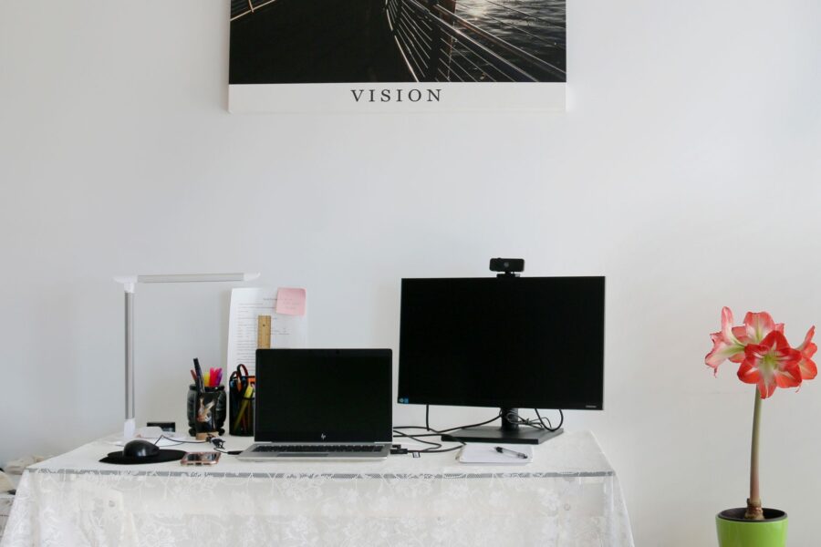 Webcam monitor desk
