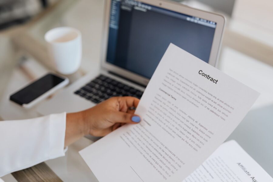 Business person reviewing