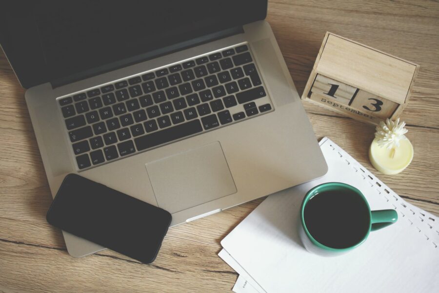 Laptop notebook coffee