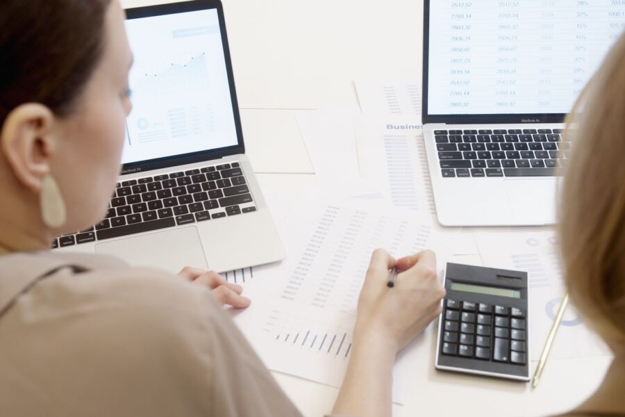 Laptop spreadsheet charts