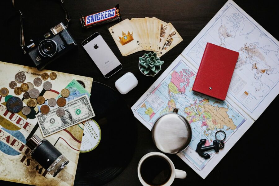 Laptop map passport