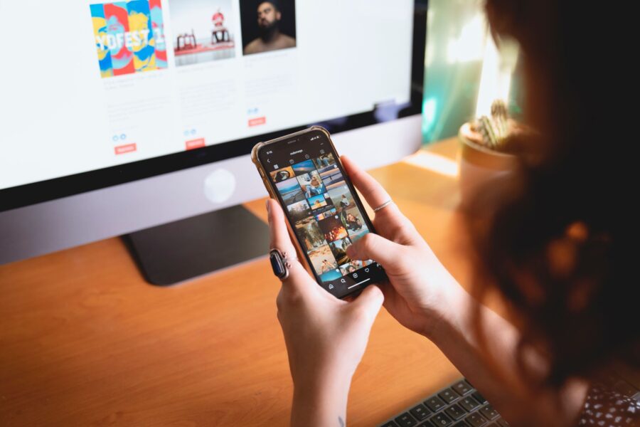 Person using smartphone
