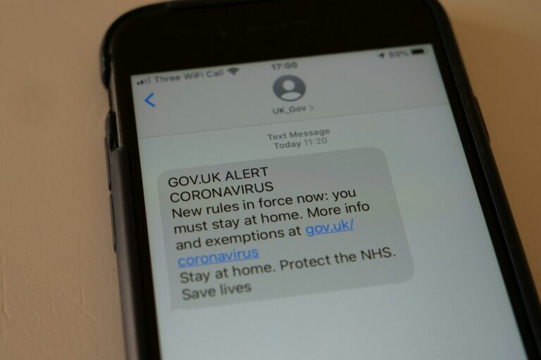 Smartphone text message