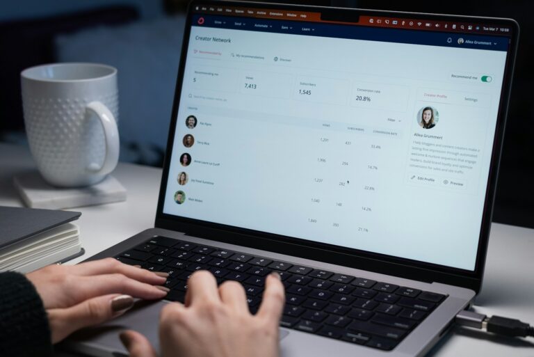 Person reviewing email