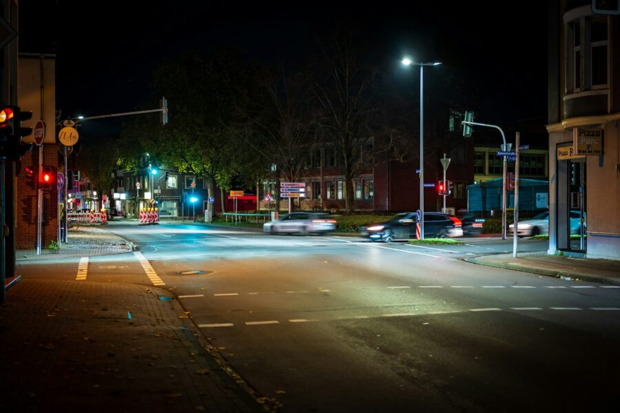 City intersection night