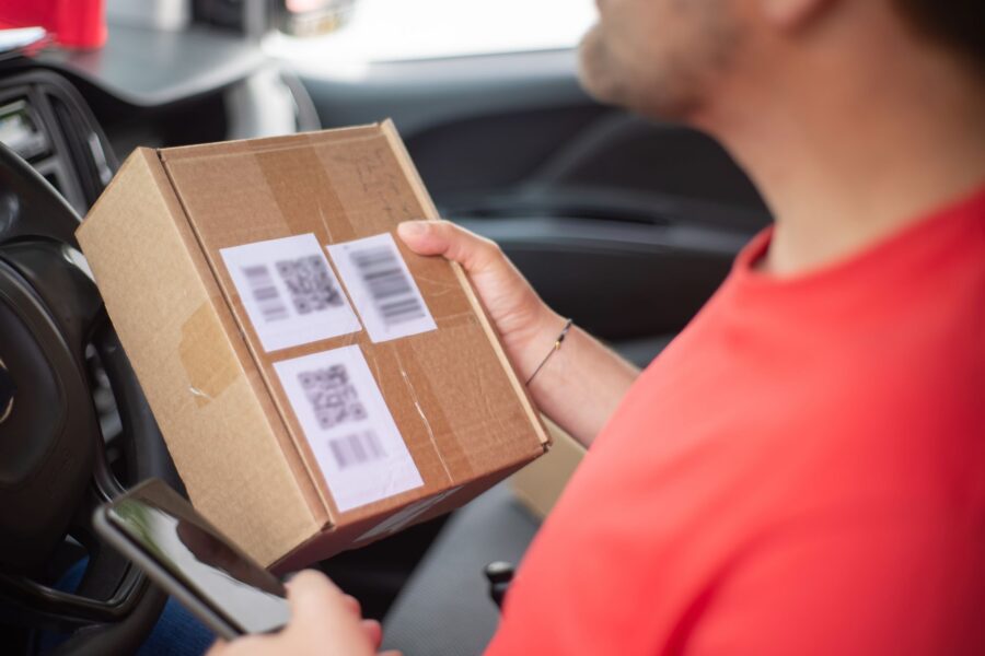 Warehouse worker scanning