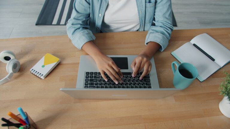 Closeup laptop keyboard