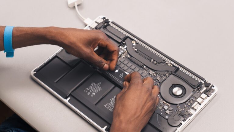 Opened laptop internal